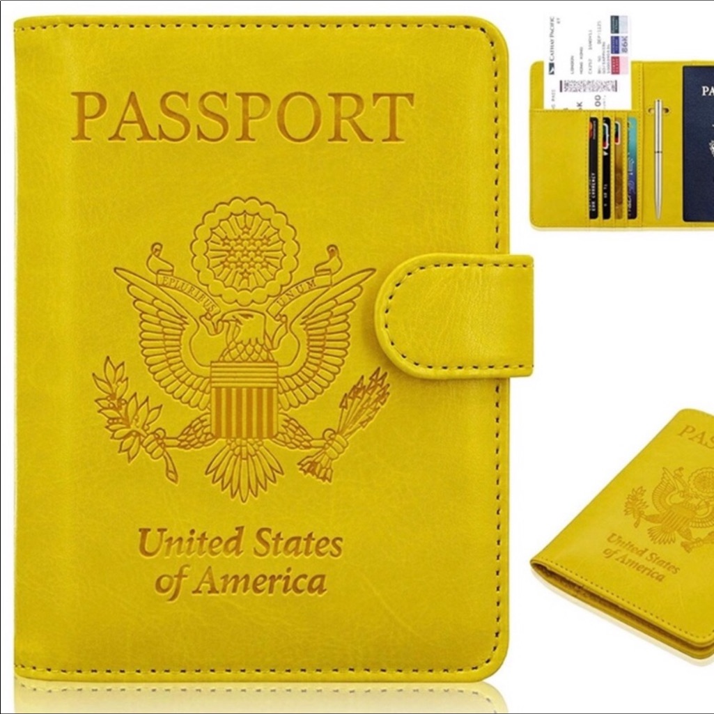 Yellow Passport Holder Brand New